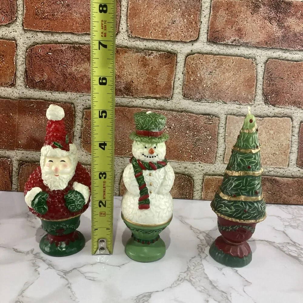 Christmas Topiary Candle Trio by The White Barn Candle Co. Santa Snowman Holiday